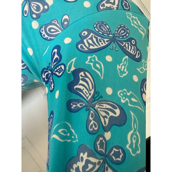 Lilly Pulitzer The Lilly Vintage Blue Maxi Dress with Butterflies SzXS/S NO BELT - Picture 3 of 13